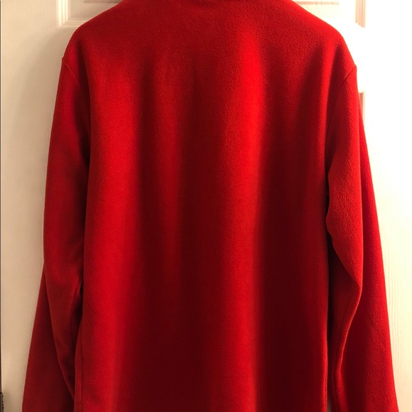 Apple Logo Red Fleece 1/4 zip Pullover-SZ M - Picture 3 of 8